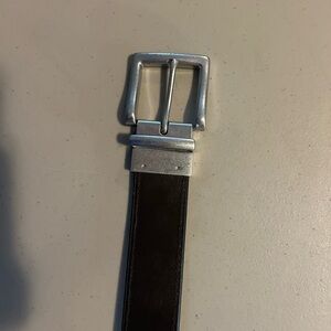 Ralph Lauren Black Leather Belt with Silver Buckle